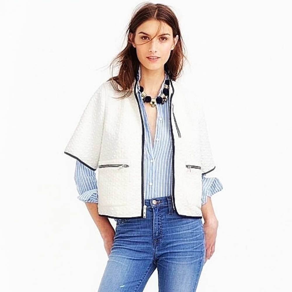 J Crew matelasse cropped jacket